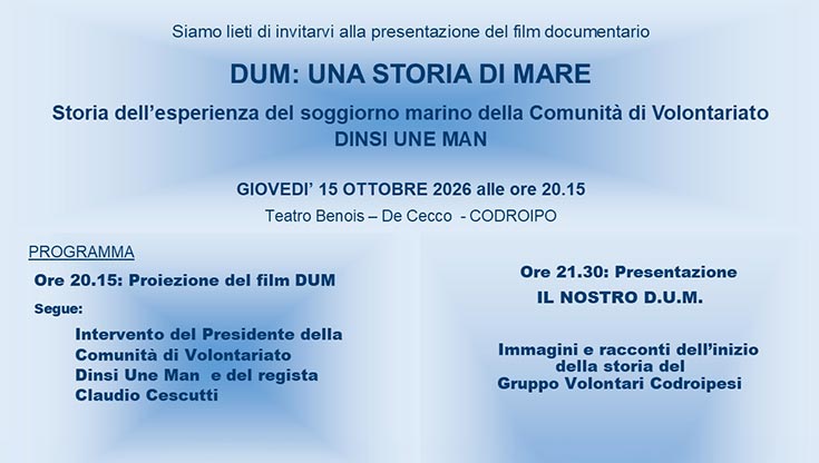 “DUM – Una storia di mare”: volontariato e inclusione al Teatro Benois